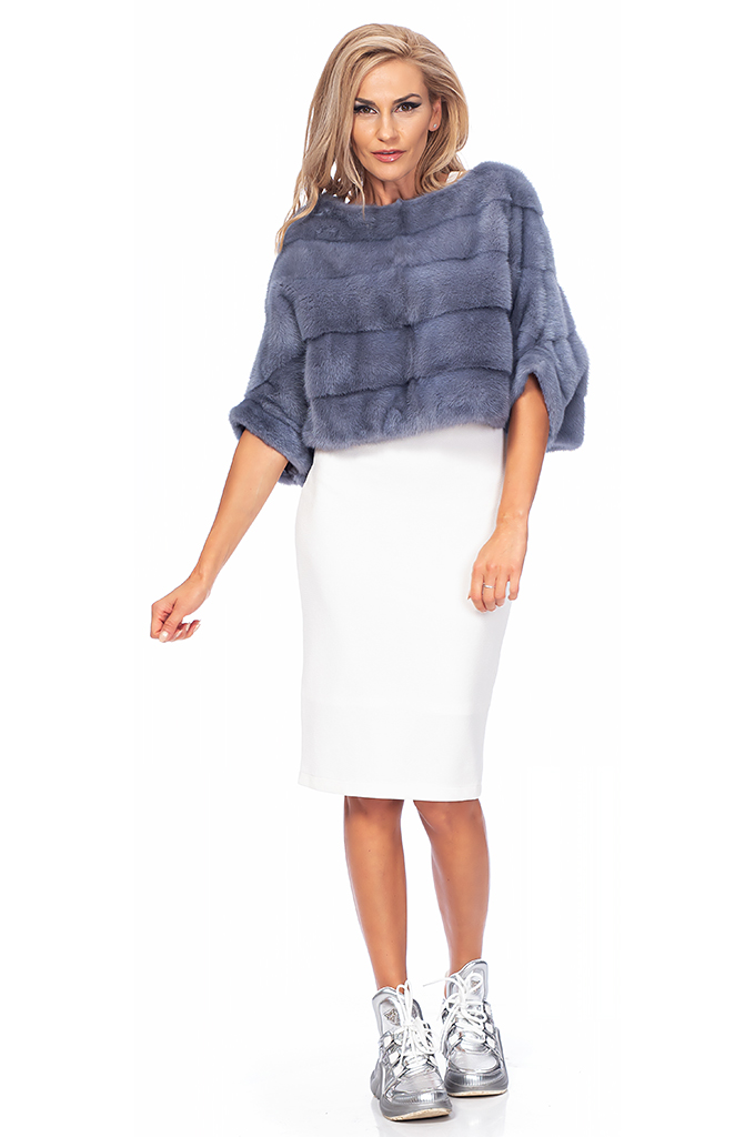Ladies poncho from mink